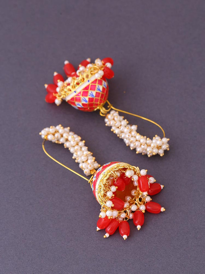 Red Ladli Jhumkis