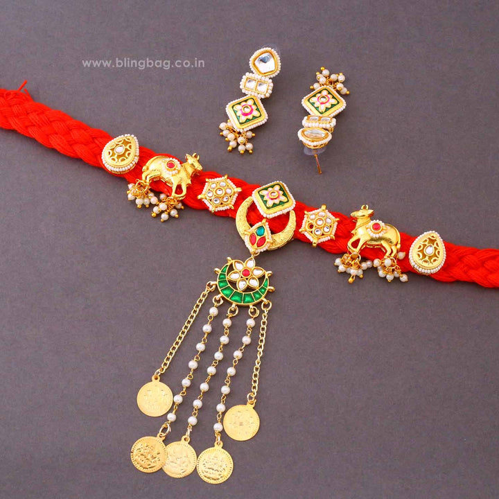 Red Madhurima Kundan Jewellery Set - New Arrival