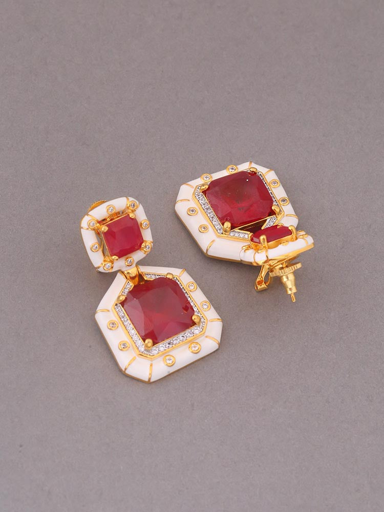 Red Nero Zirconia Danglers - EOSS