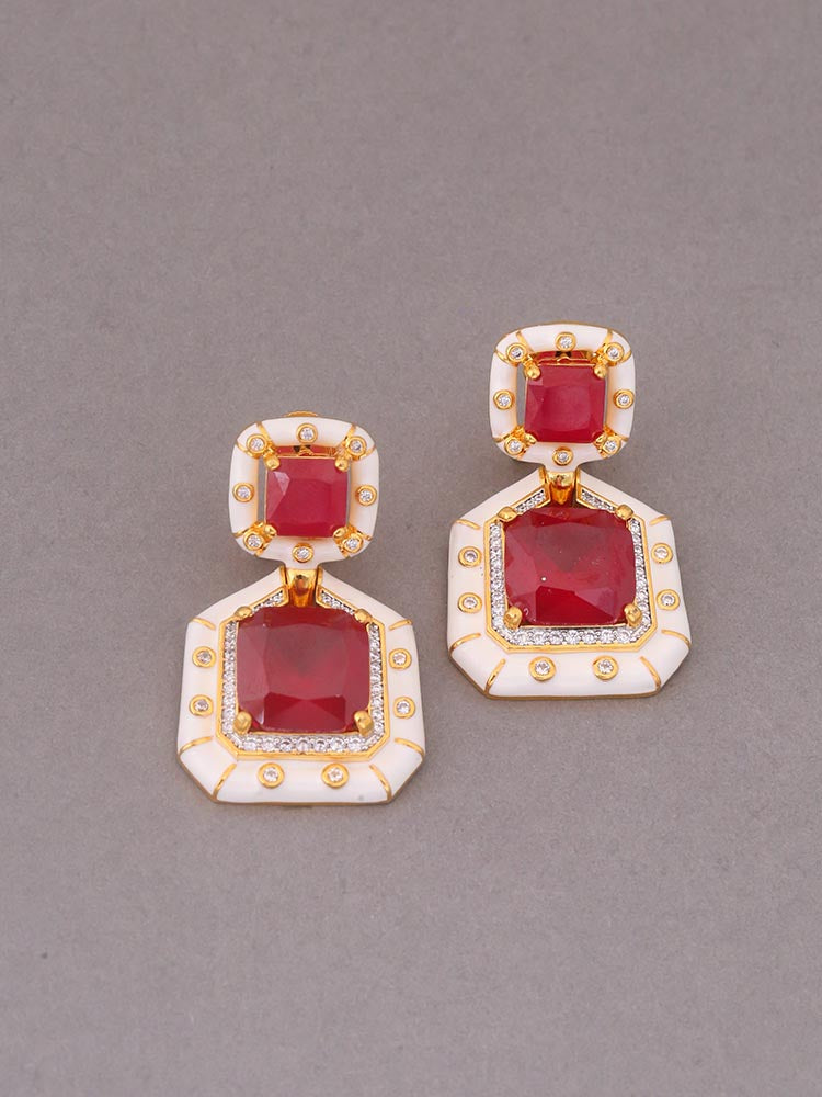Red Nero Zirconia Danglers - EOSS