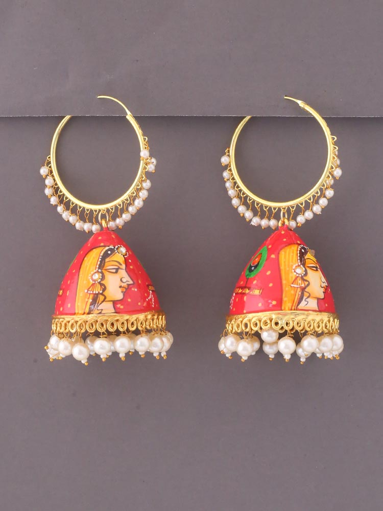 Red Rashmi Jhumkis