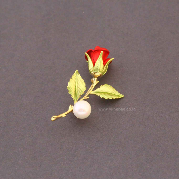 Red Rose Brooch