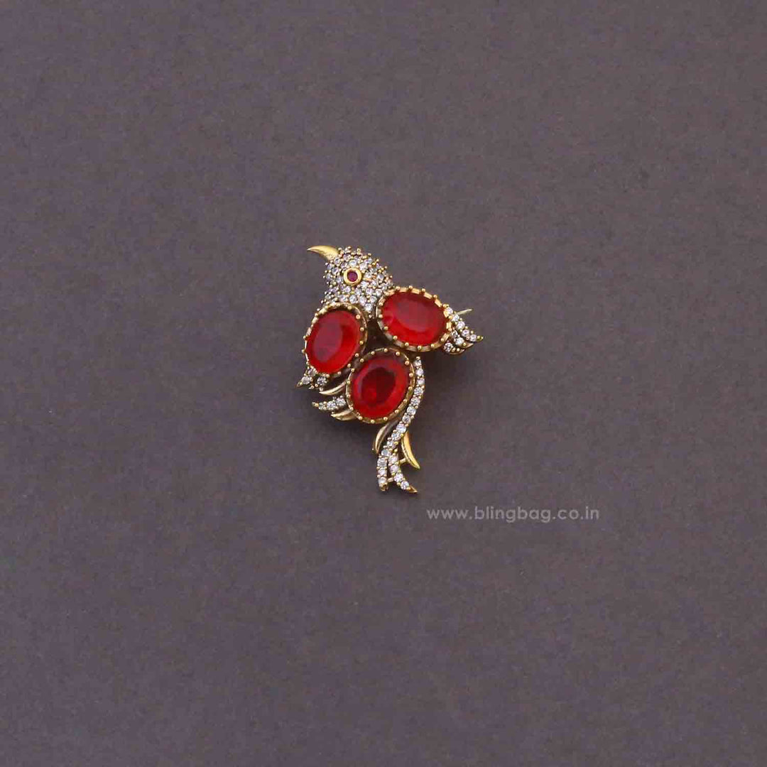 Red Rubina Wing Brooch