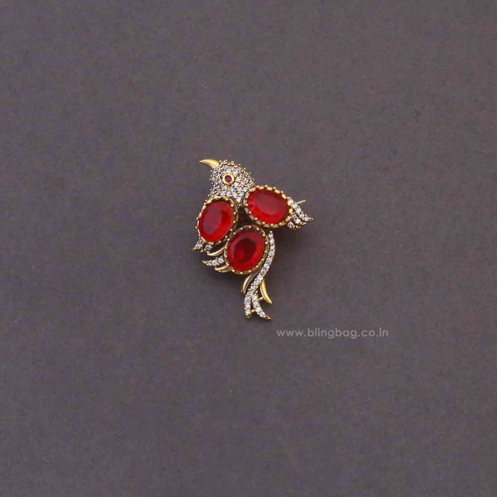 Red Rubina Wing Brooch