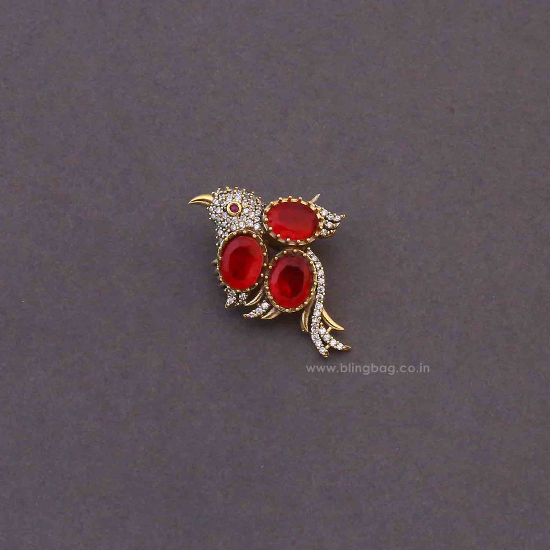 Red Rubina Wing Brooch