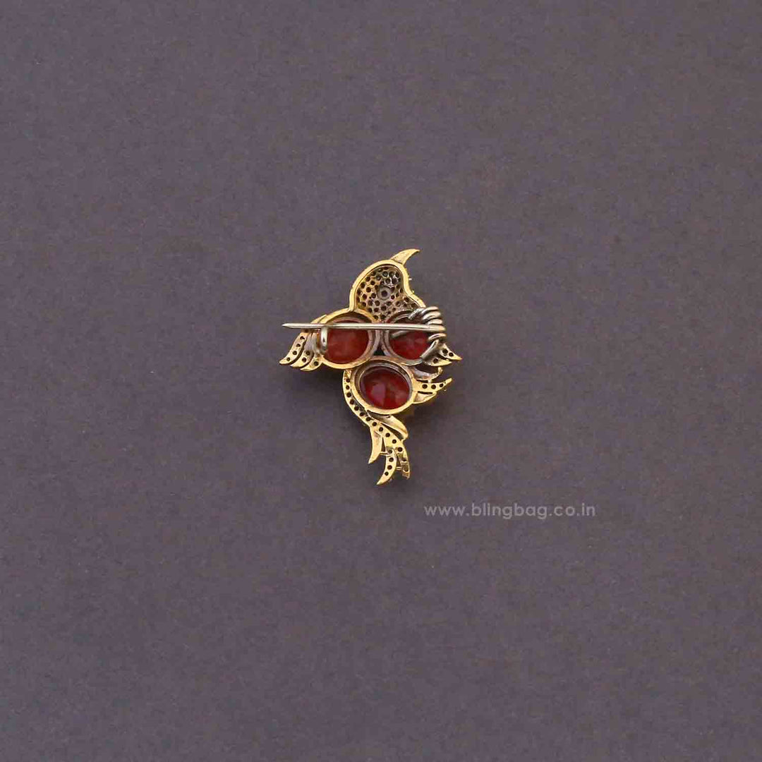 Red Rubina Wing Brooch