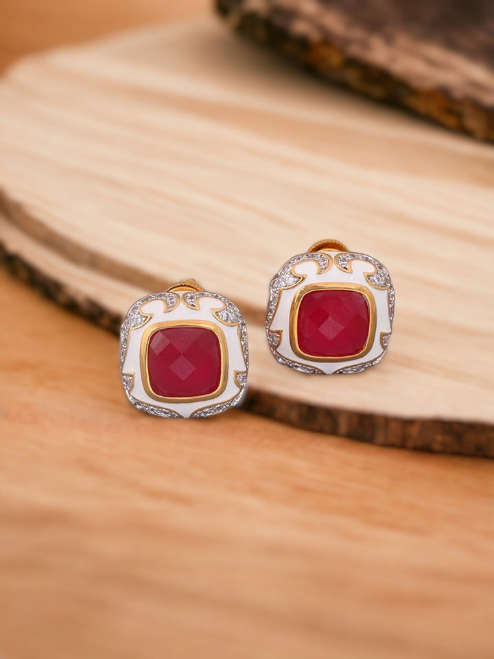 Red Thunder Zirconia Studs