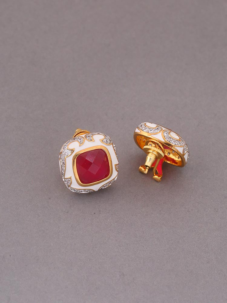 Red Thunder Zirconia Studs