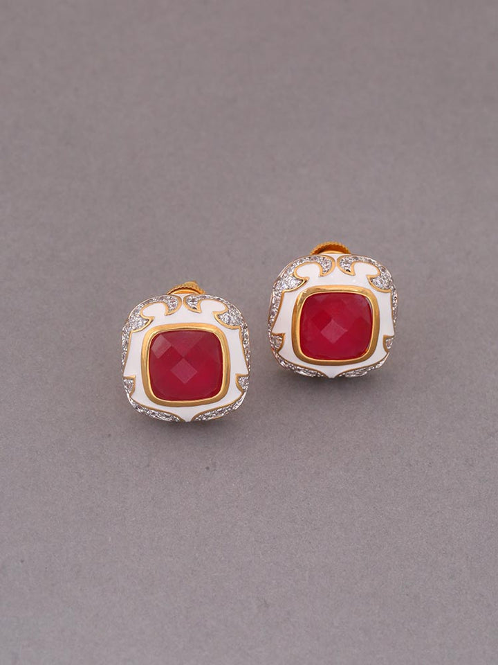 Red Thunder Zirconia Studs