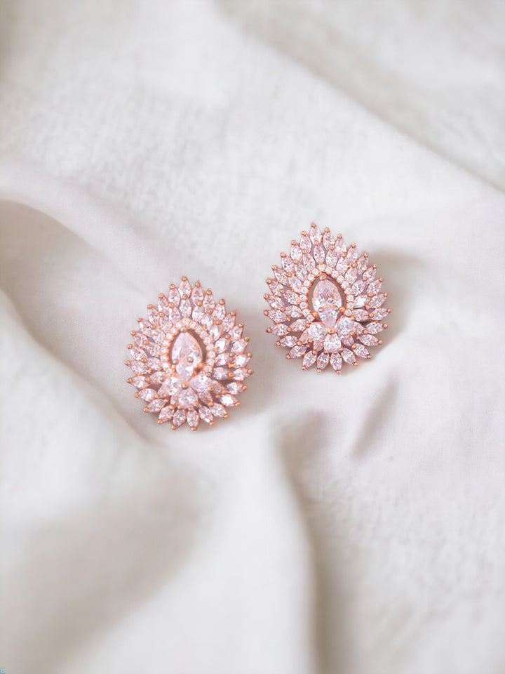 Rose Gold Aasma Zirconia Studs