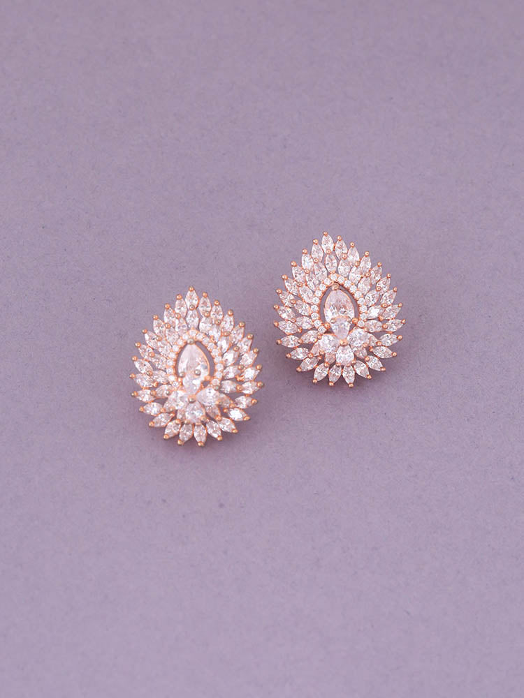 Rose Gold Aasma Zirconia Studs