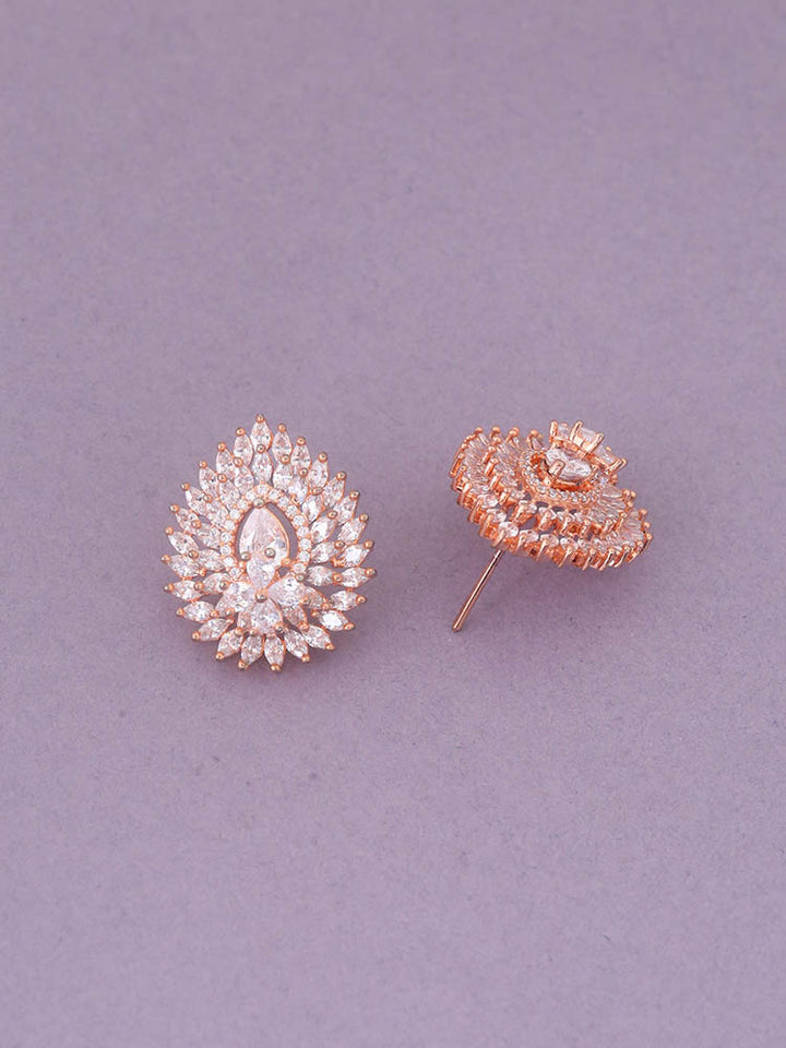 Rose Gold Aasma Zirconia Studs