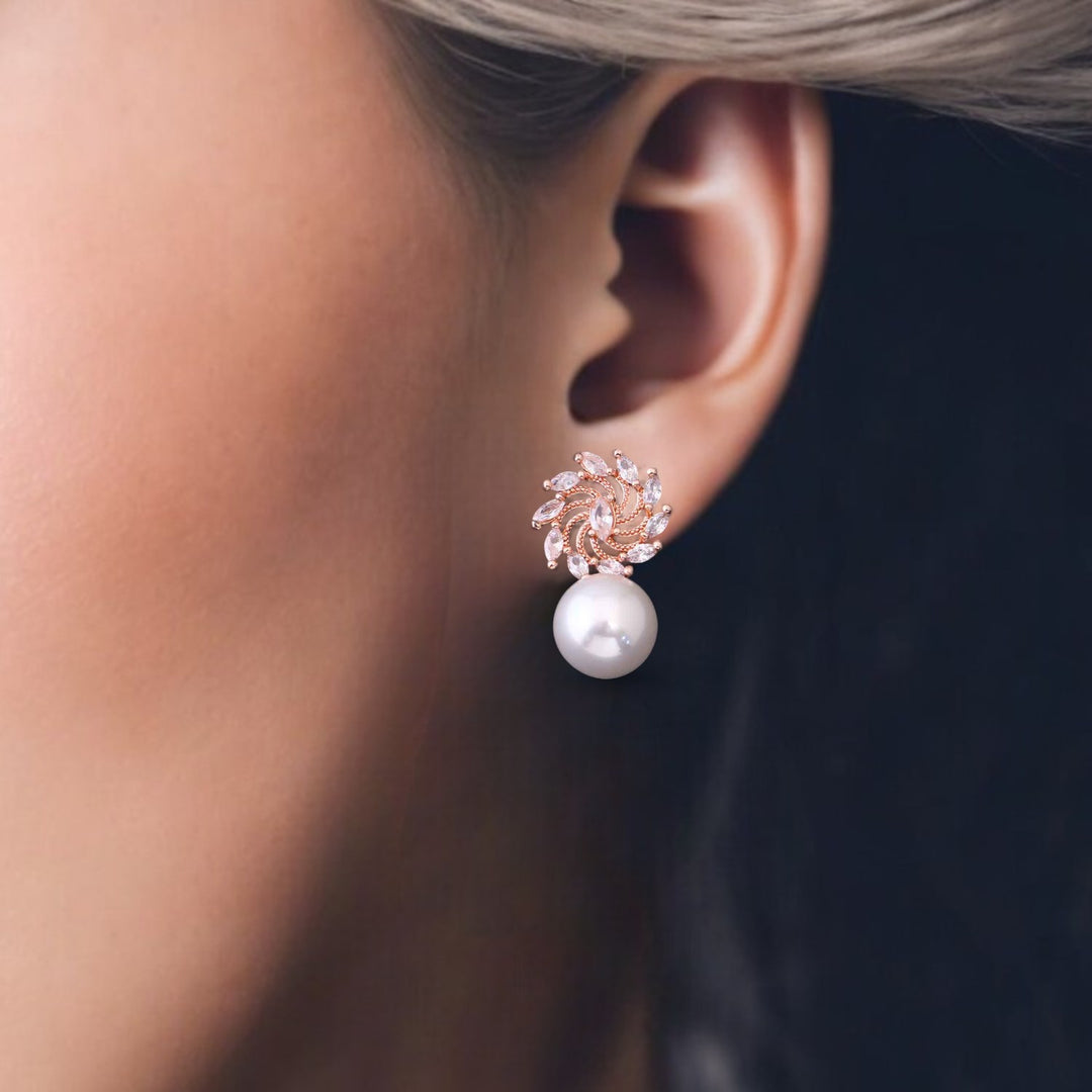 Rose Gold Abigaile Zirconia Danglers