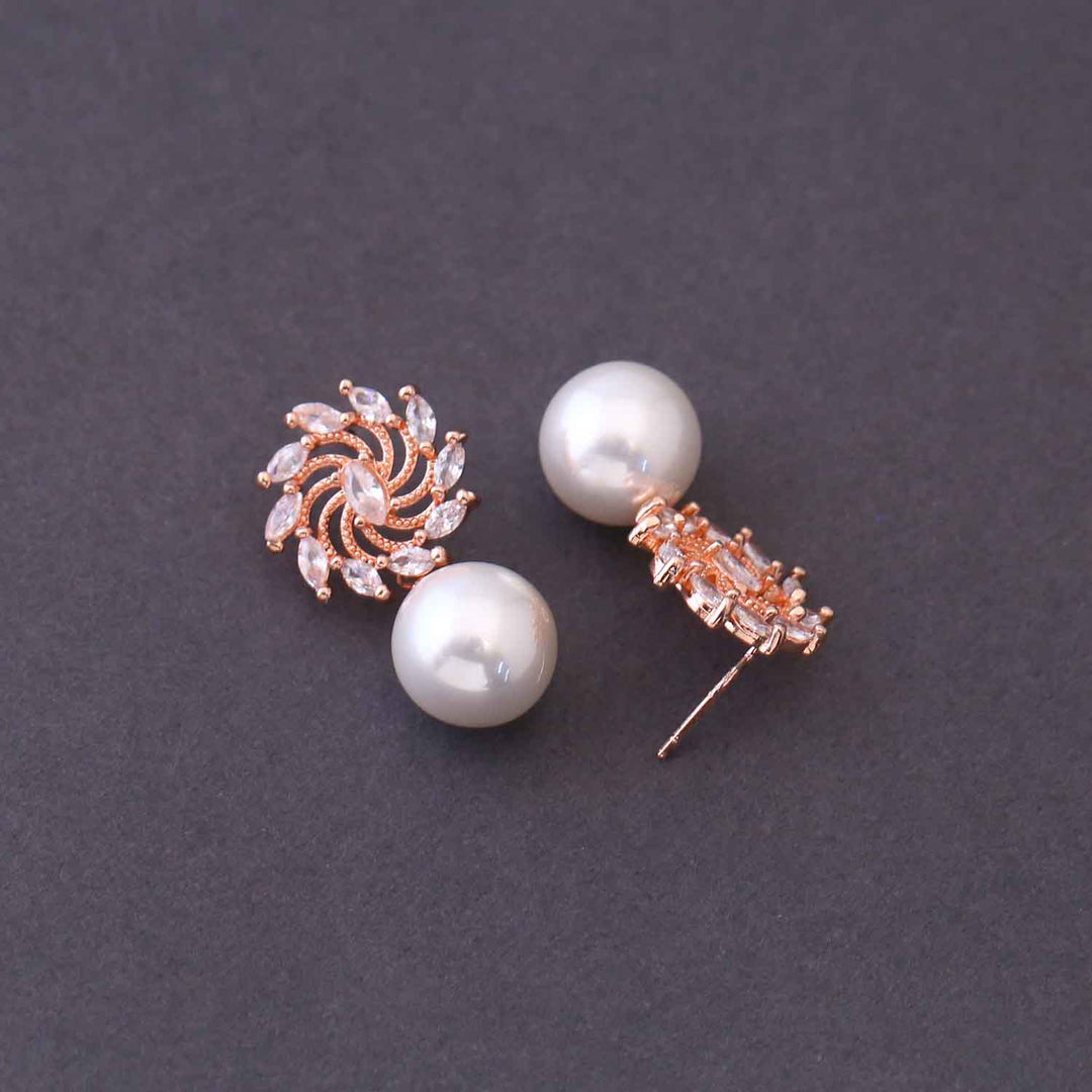 Rose Gold Abigaile Zirconia Danglers
