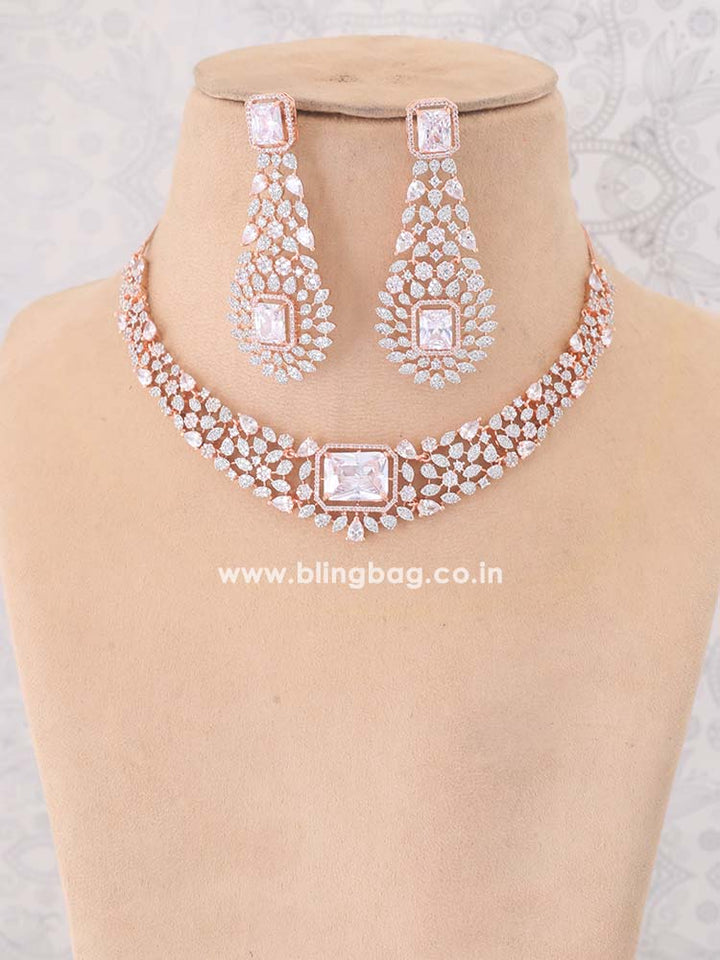 Rose Gold Adalia  Zirconia Jewellery Set