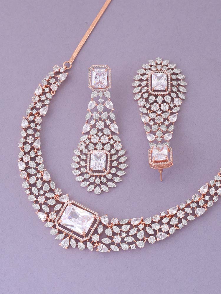 Rose Gold Adalia  Zirconia Jewellery Set