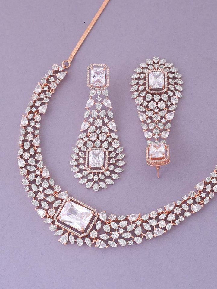 Rose Gold Adalia  Zirconia Jewellery Set