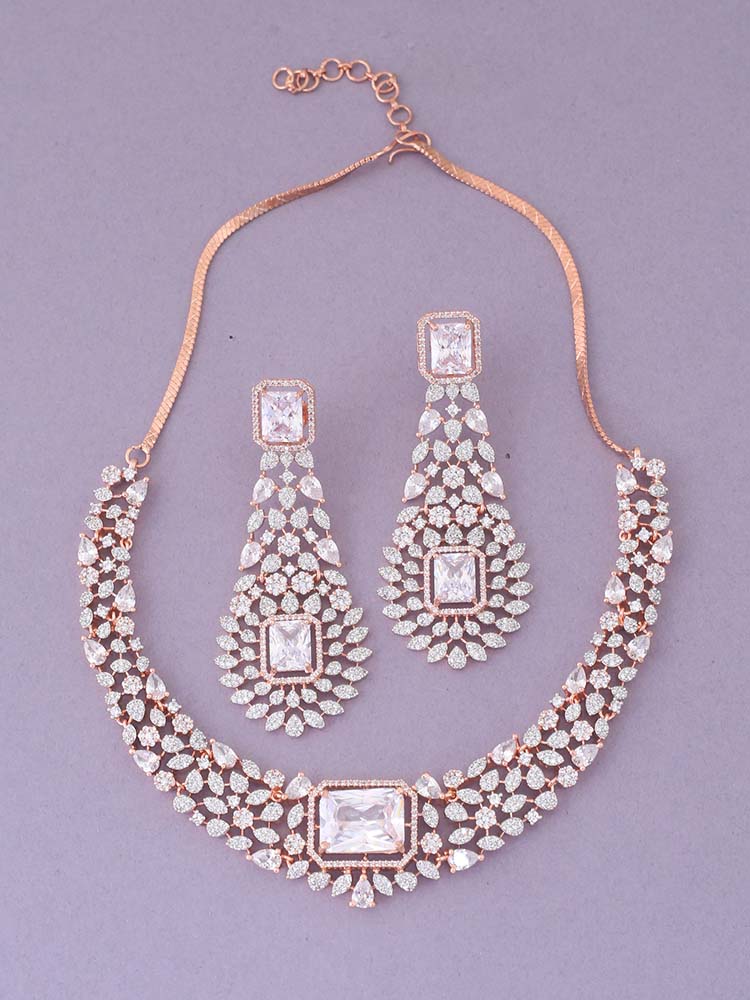 Rose Gold Adalia  Zirconia Jewellery Set