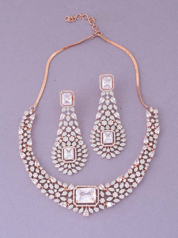 Rose Gold Adalia  Zirconia Jewellery Set