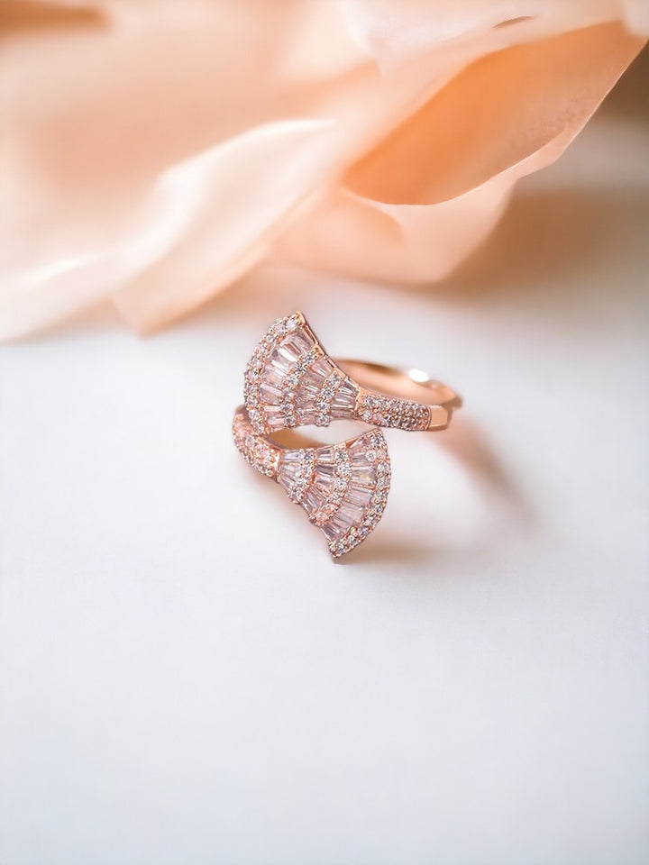 Rose Gold Adjustable Gomer Zirconia Ring