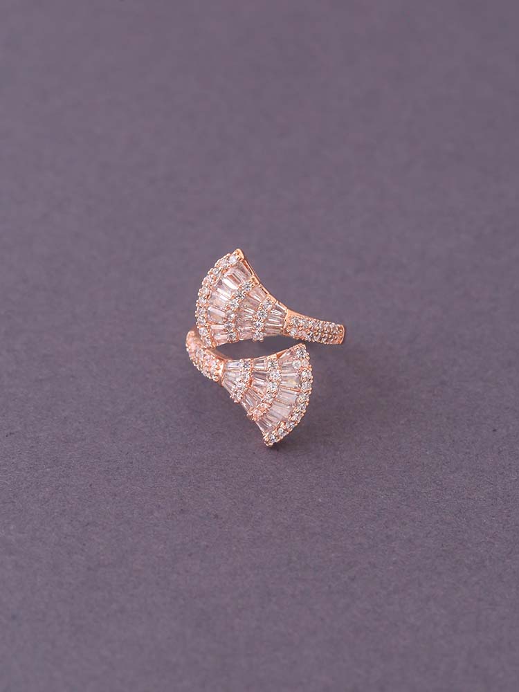 Rose Gold Adjustable Gomer Zirconia Ring
