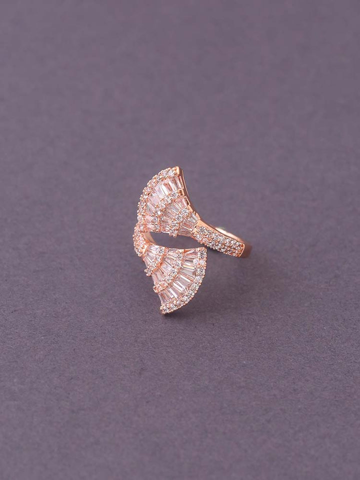 Rose Gold Adjustable Gomer Zirconia Ring