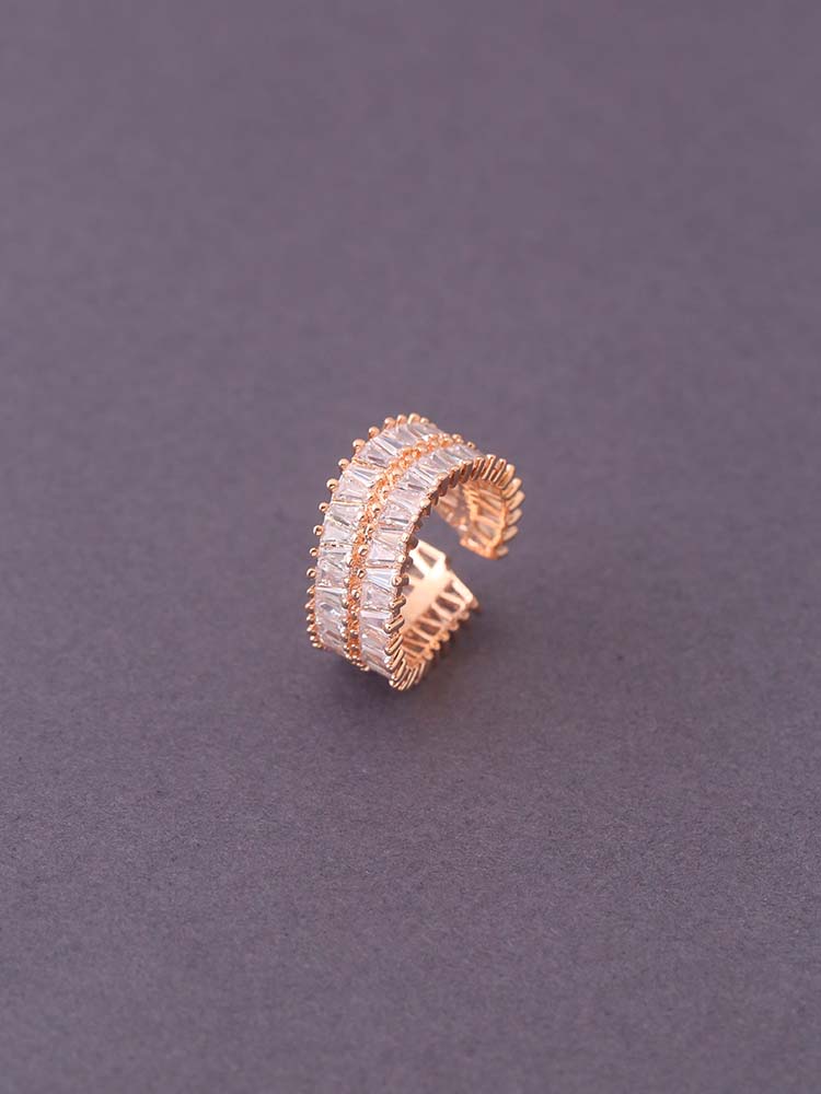 Rose Gold  Adjustable Teesta Zirconia Ring - EOSS