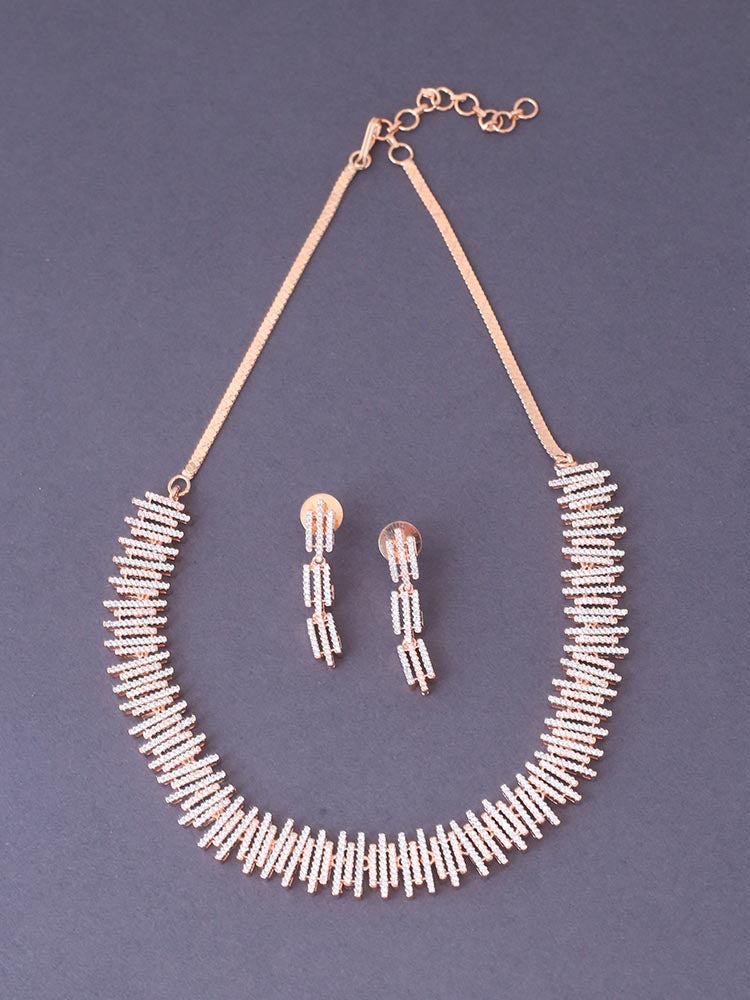 Rose Gold Adriana Zirconia Jewellery Set