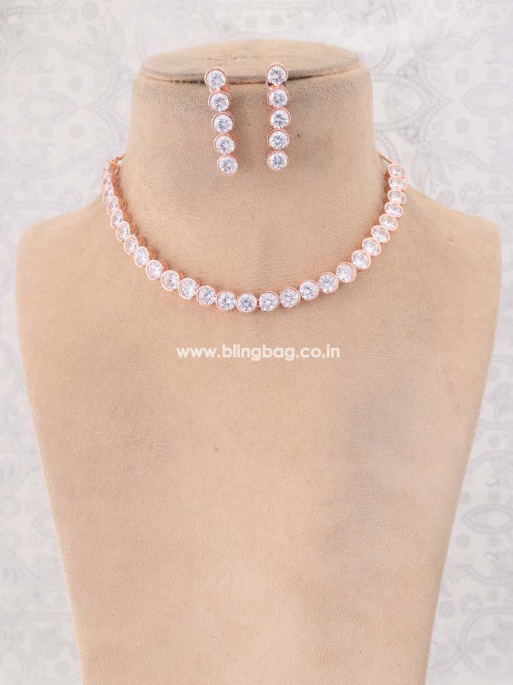 Rose Gold Adriel Zirconia Jewellery Set