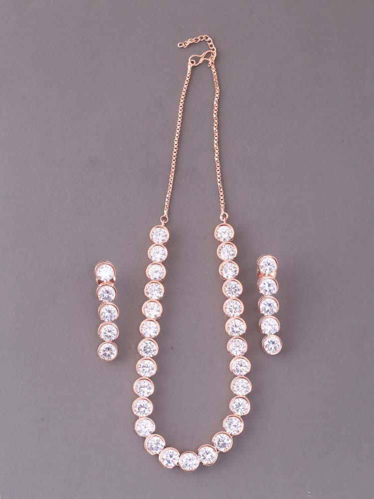 Rose Gold Adriel Zirconia Jewellery Set