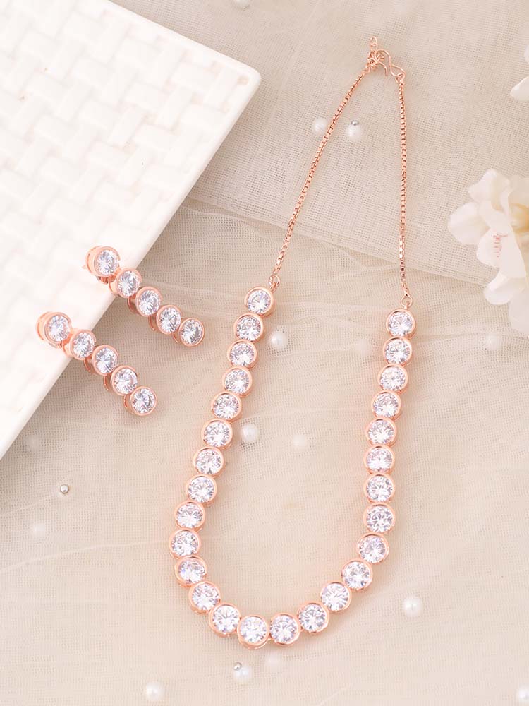 Rose Gold Adriel Zirconia Jewellery Set