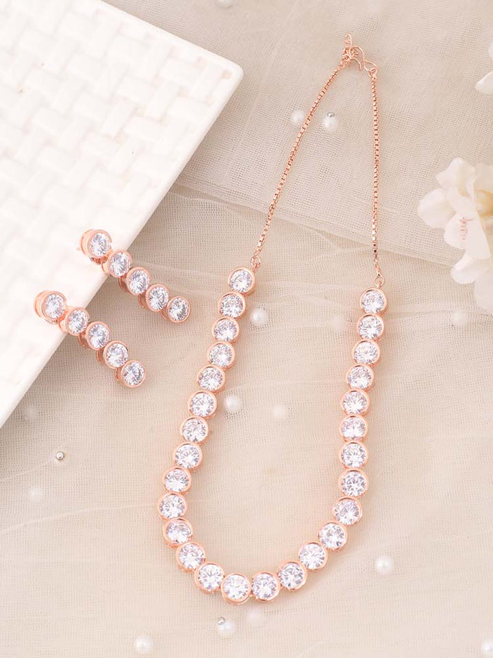 Rose Gold Adriel Zirconia Jewellery Set