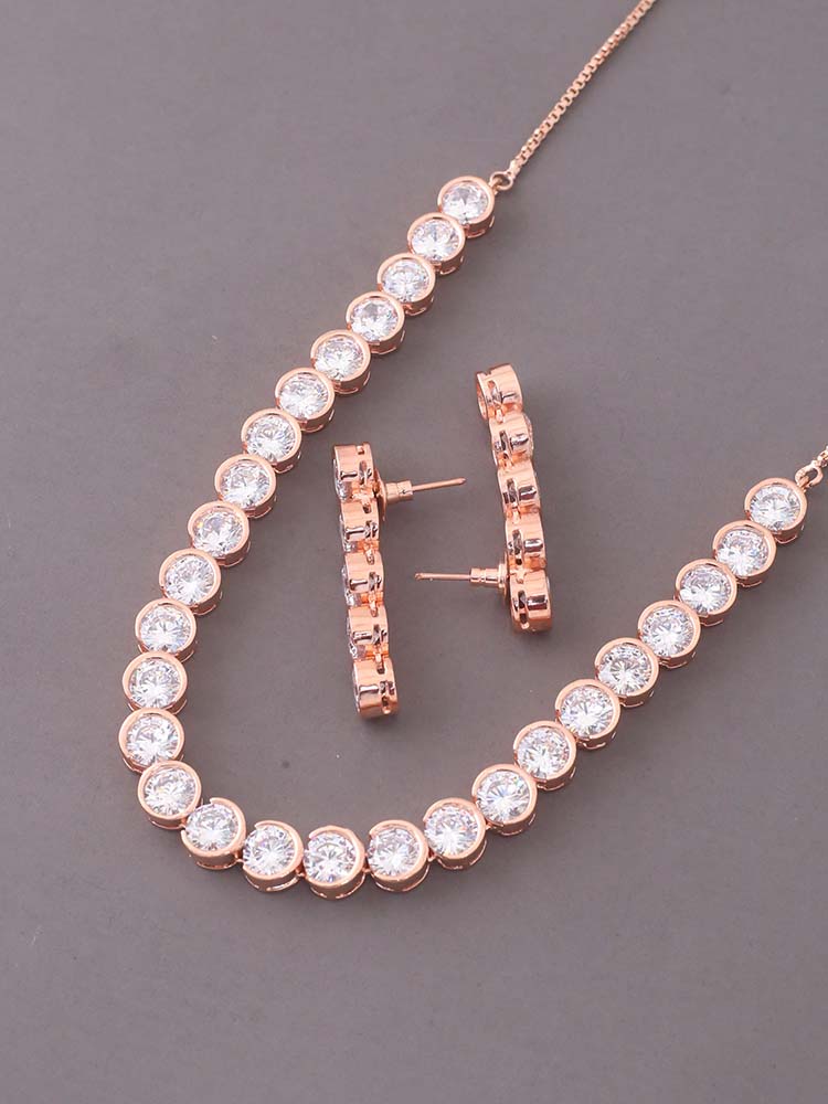 Rose Gold Adriel Zirconia Jewellery Set
