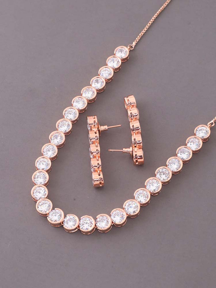 Rose Gold Adriel Zirconia Jewellery Set