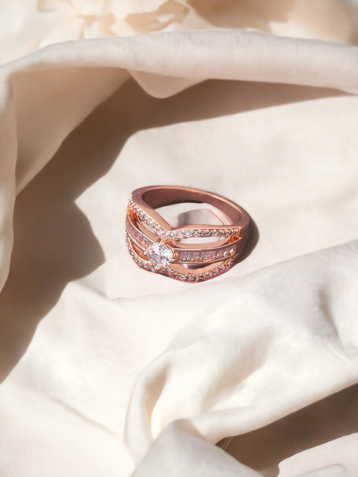 Rose Gold Alana Zirconia Ring - EOSS