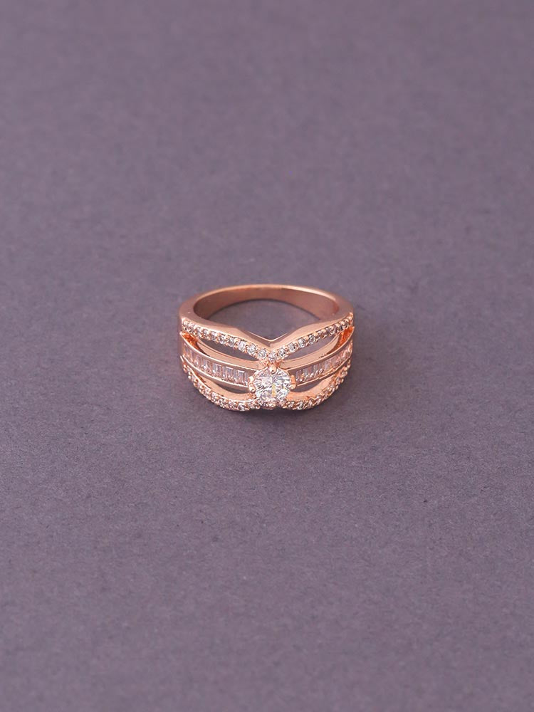 Rose Gold Alana Zirconia Ring - EOSS