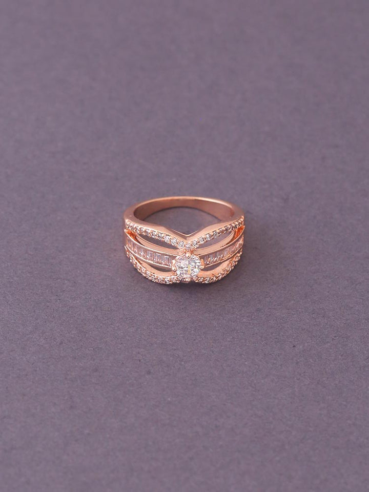 Rose Gold Alana Zirconia Ring - EOSS