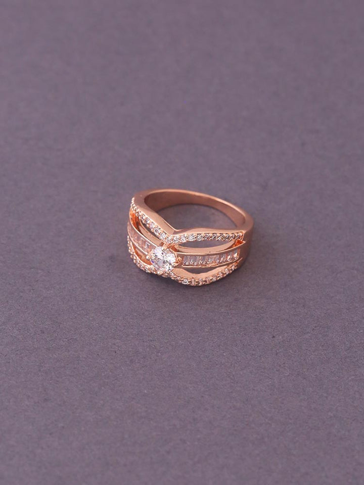 Rose Gold Alana Zirconia Ring - EOSS