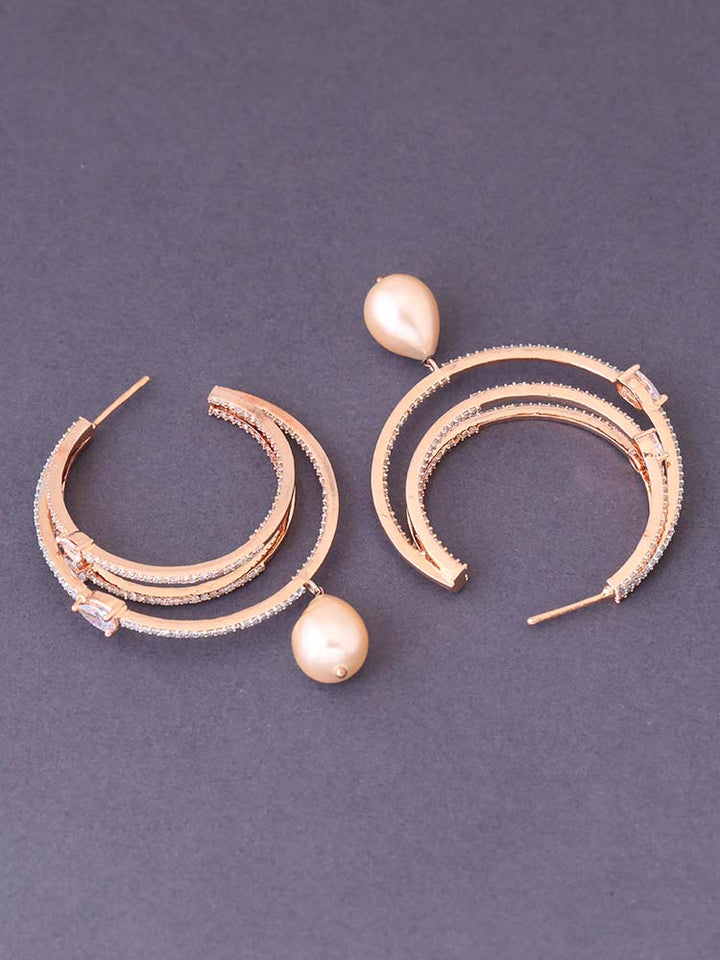 Rose Gold Aliva Zirconia Hoops