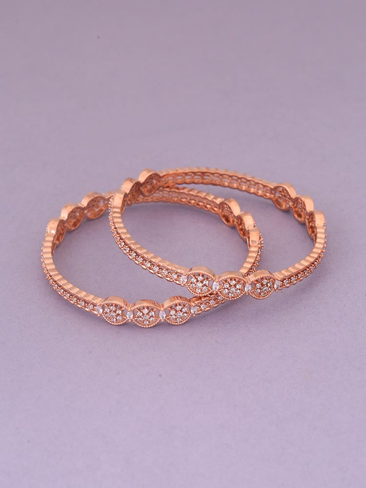 Rose Gold Amina Zirconia Bangles