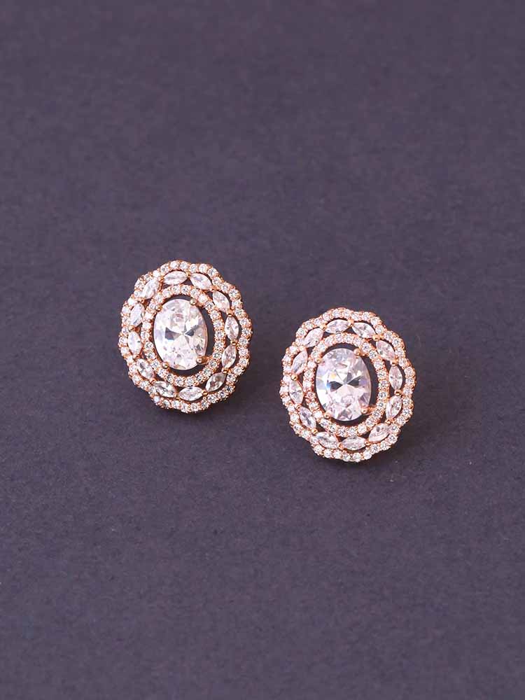 Rose Gold Astee Zirconia Studs