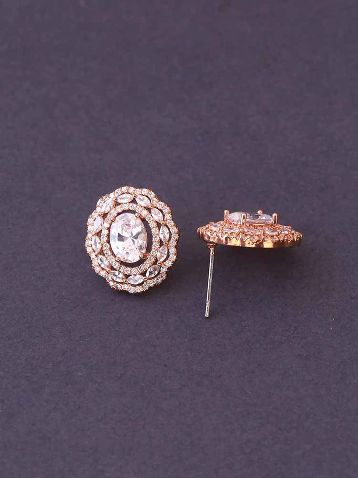 Rose Gold Astee Zirconia Studs