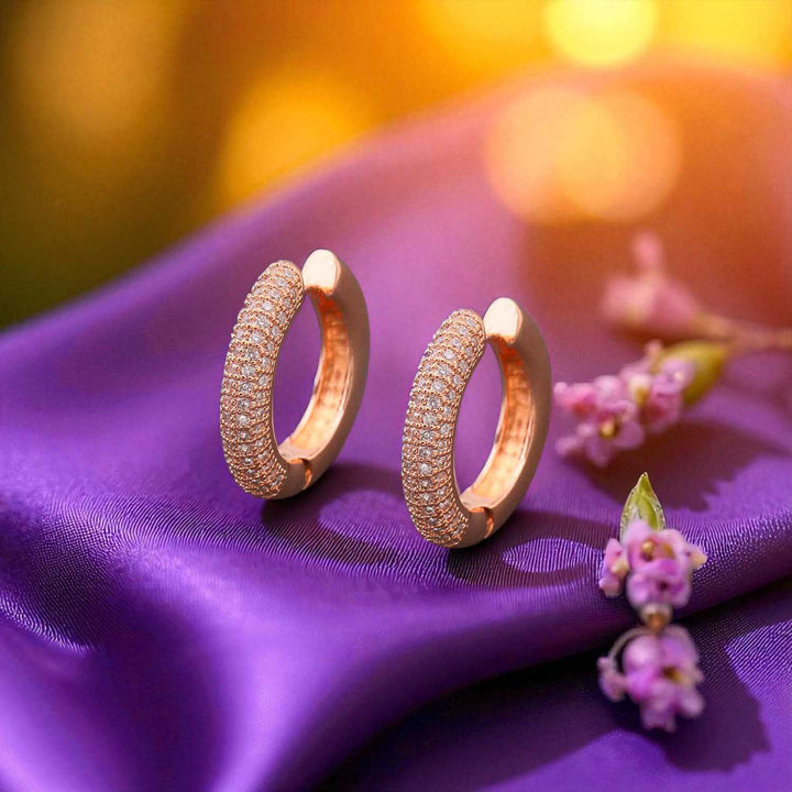 Rose Gold Aubree Zirconia Hoops