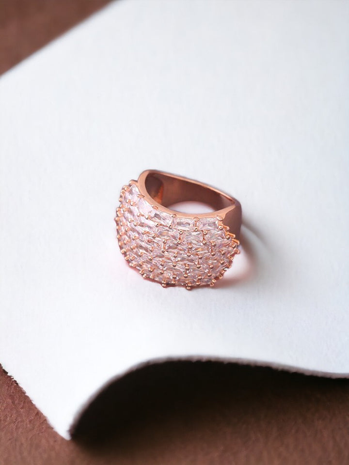 Rose Gold Bailey Zirconia Ring - EOSS