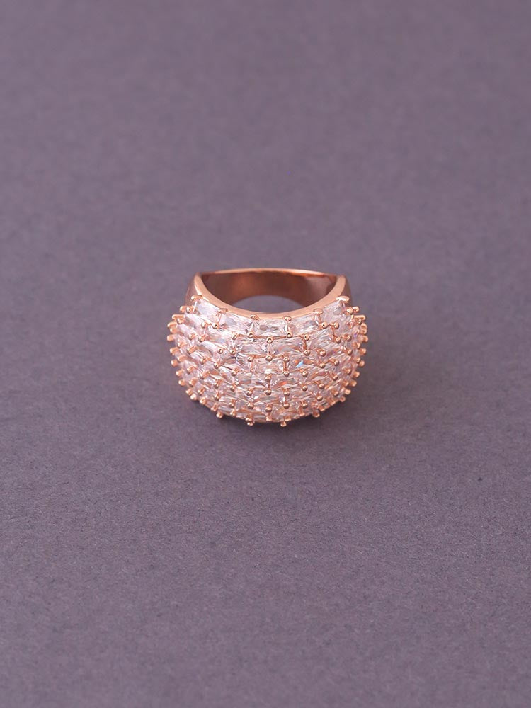 Rose Gold Bailey Zirconia Ring - EOSS