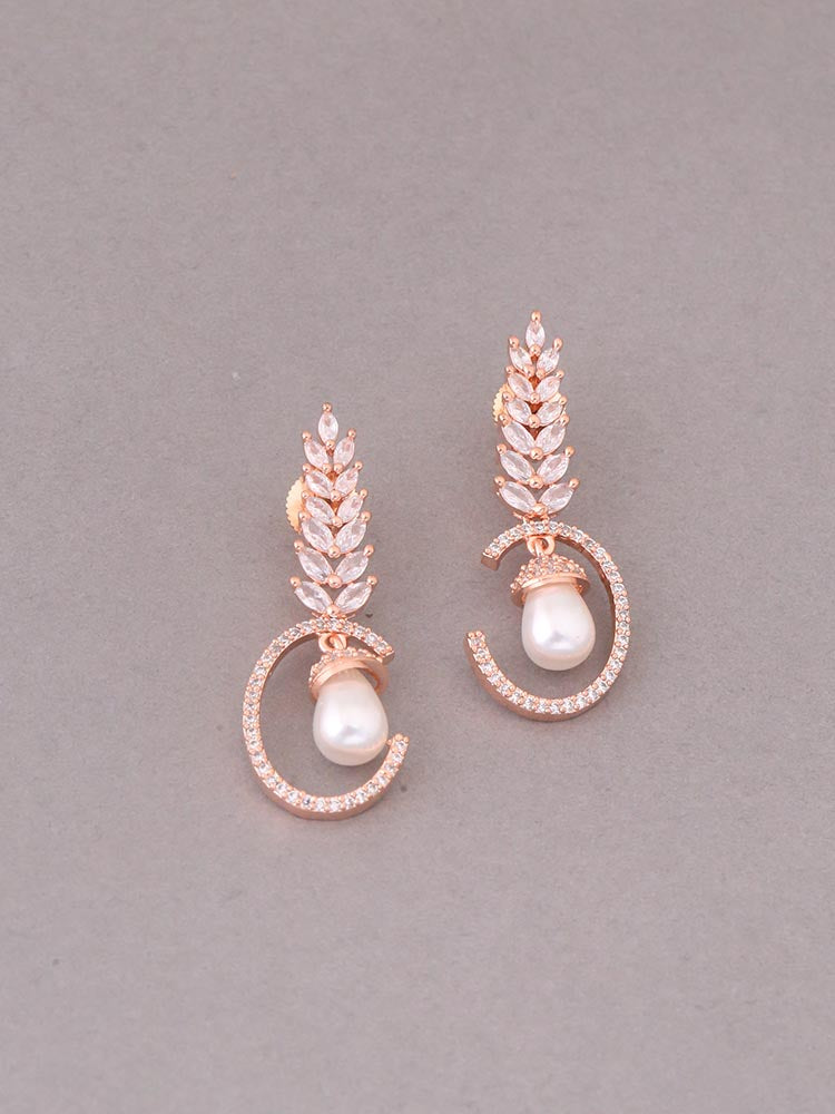 Rose Gold Billie Zirconia Danglers
