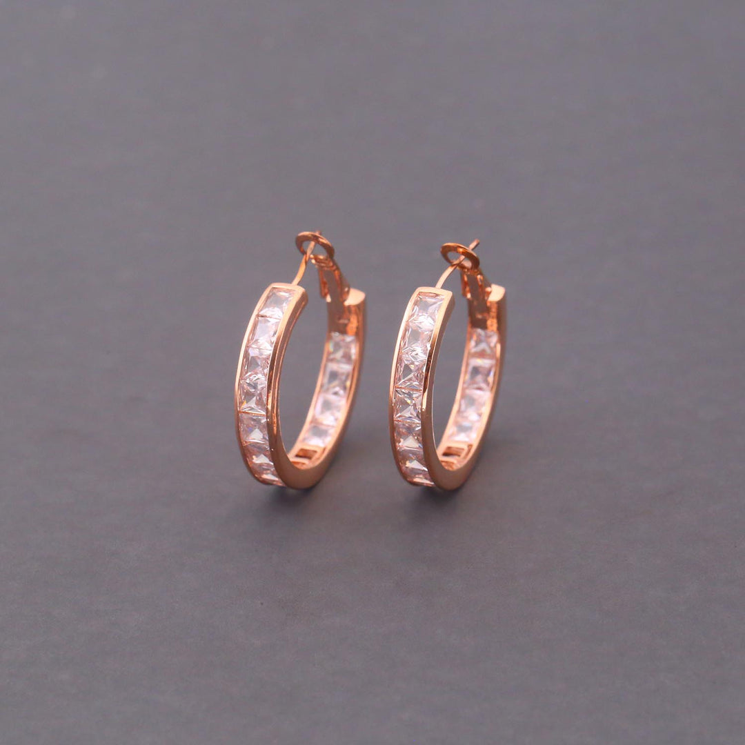 Rose Gold Cara Zirconia Hoops