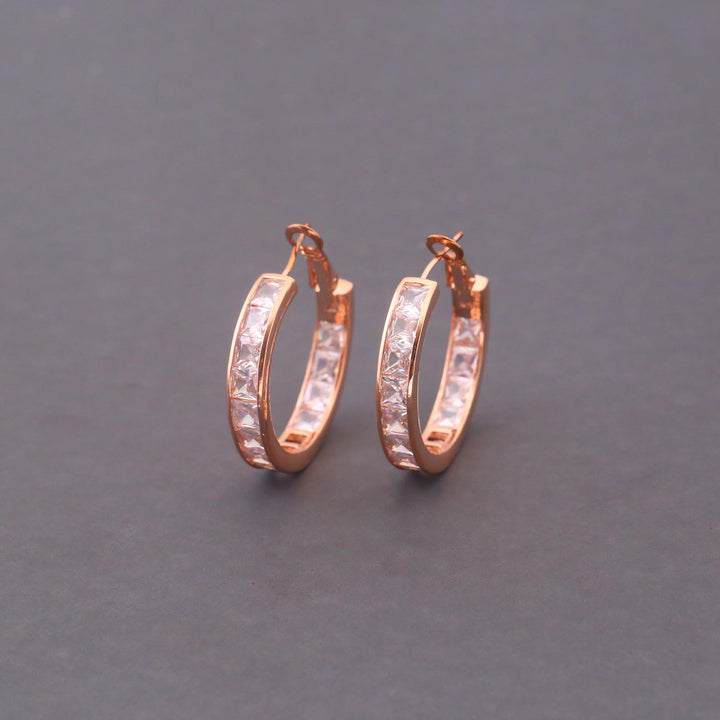 Rose Gold Cara Zirconia Hoops