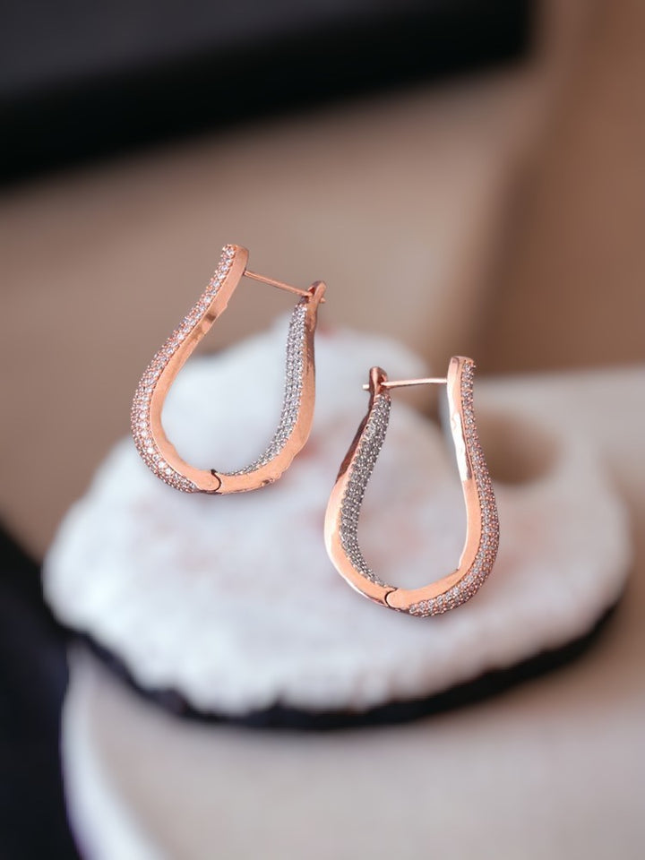 Rose Gold Cassandra Zirconia Hoops
