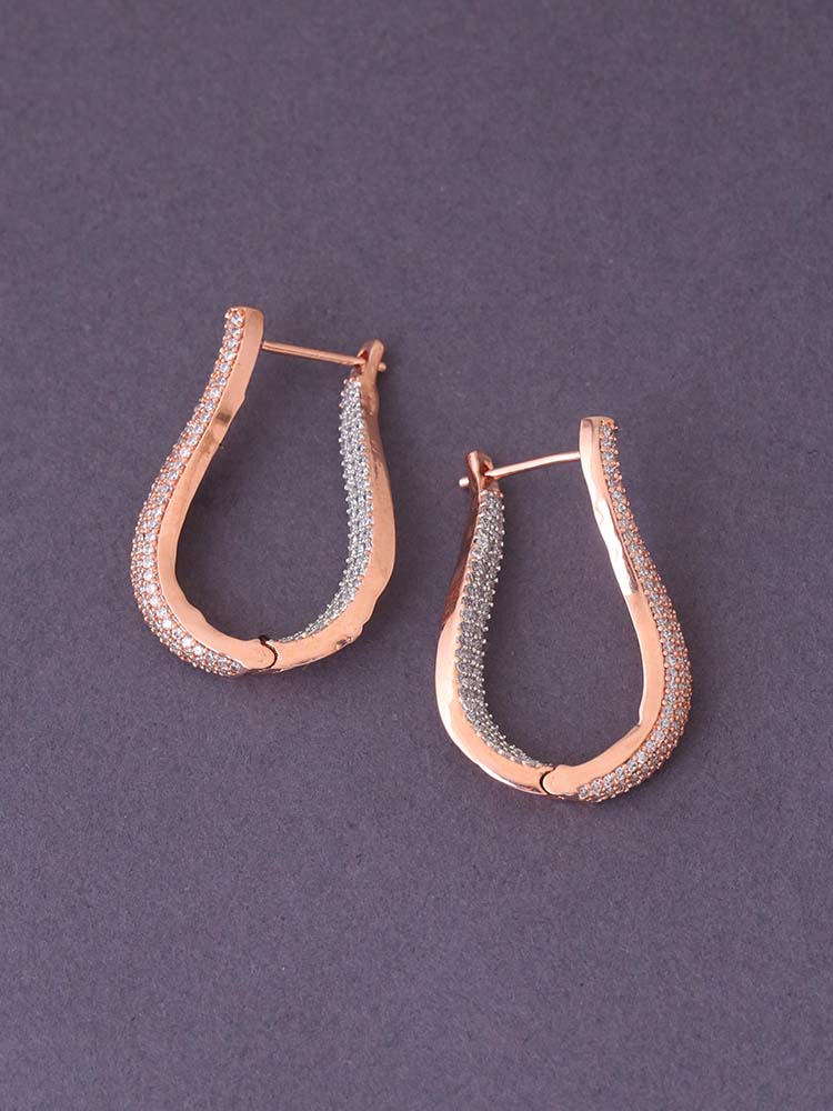 Rose Gold Cassandra Zirconia Hoops